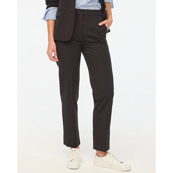 NWT J.Crew Factory Petite Kallie Straight-Leg Stretch Pant Black Size 12 Petite - Picture 1 of 11